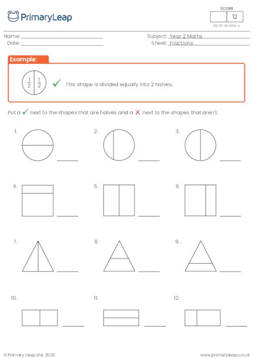 Numeracy: Fractions (3) | Worksheet | PrimaryLeap.co.uk