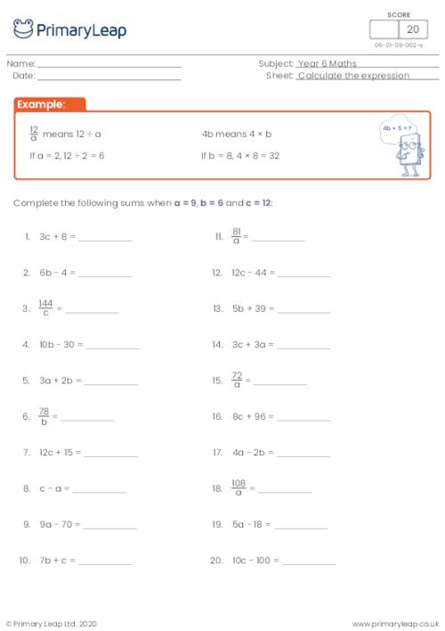 Numeracy Two step function machines Worksheet PrimaryLeap.co.uk